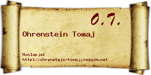 Ohrenstein Tomaj névjegykártya